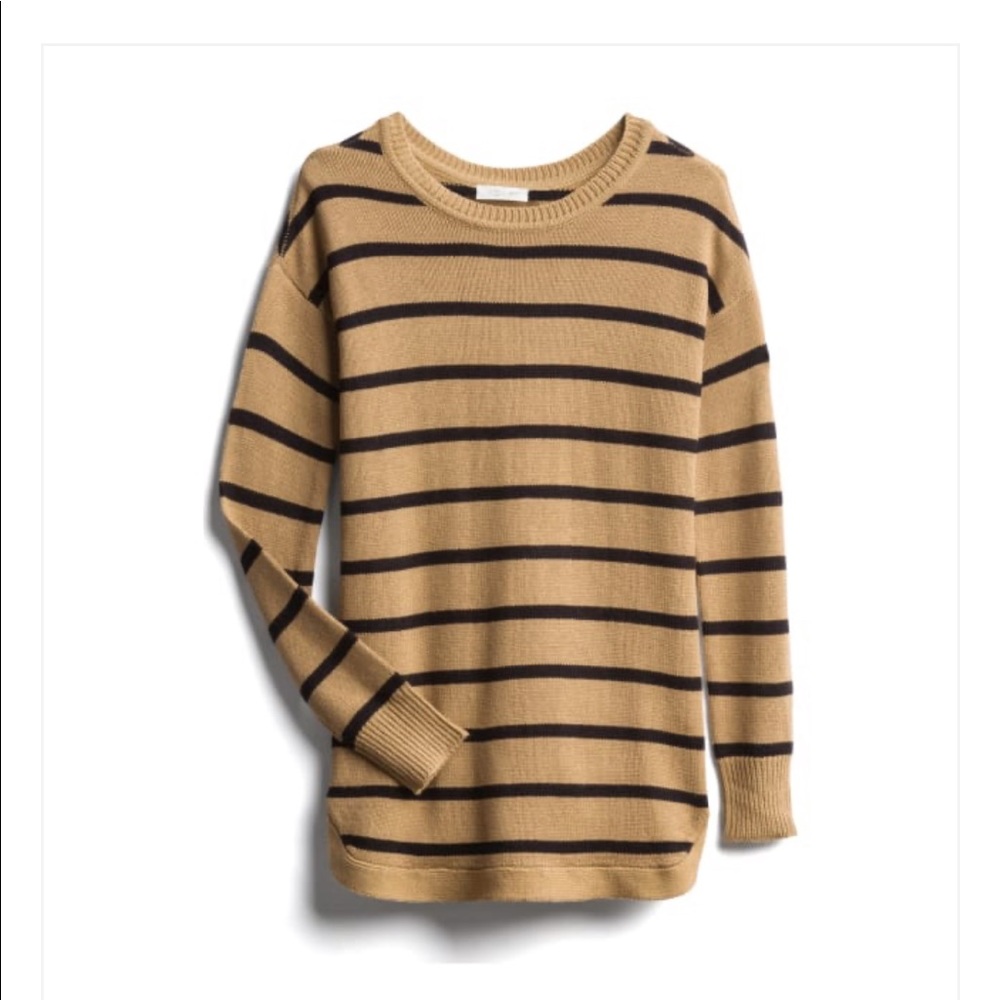 Camel and black striped sweater